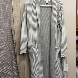 Gray Striped Women's long sweater